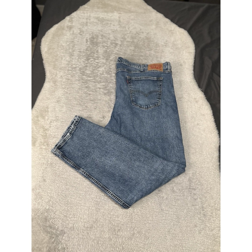 Levis 505 Mens Blue Straight Jeans Size 38x32 Cotton Denim Pants